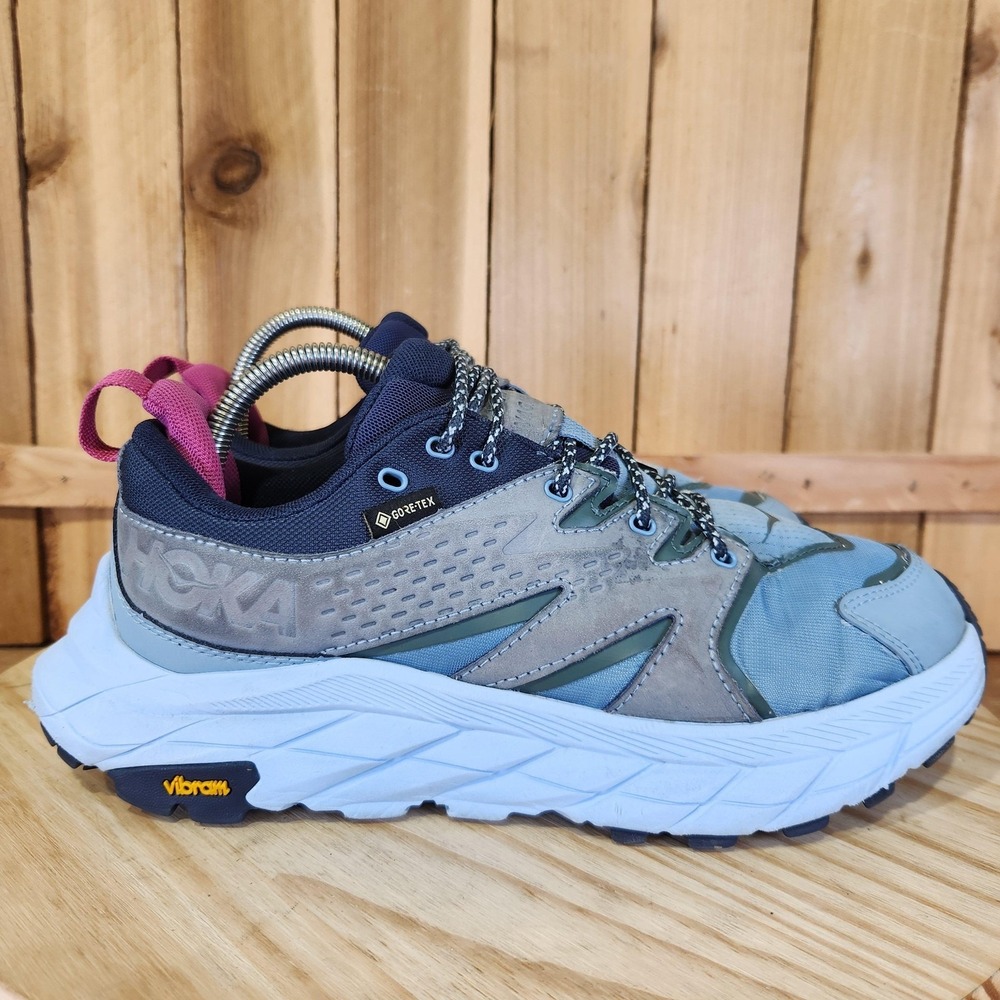 Hoka One One Anacapa Low GTX Shoes Womens 8.5 Blue Gore-Tex Hiking NO INSOLE - Picture 3 of 10